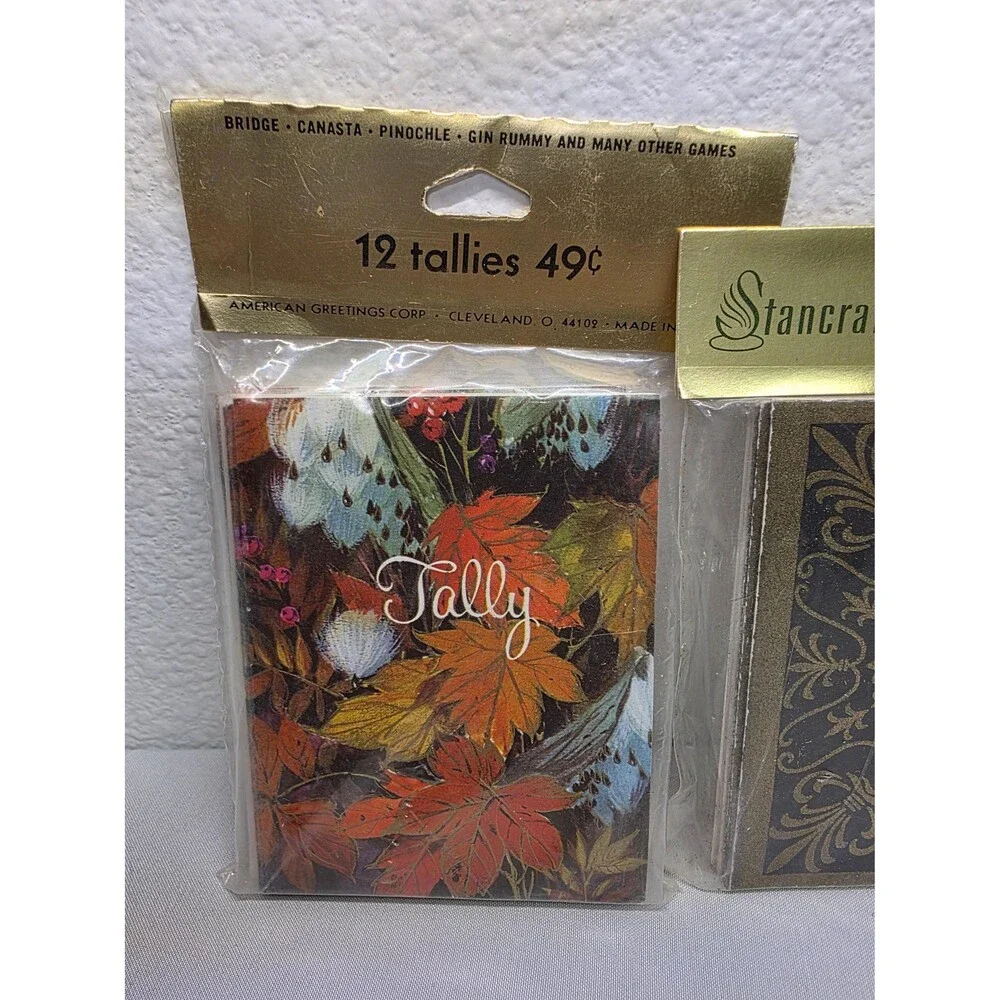 Retro Lot of 2 Bridge Tally Cards Set Vintage – Playing Card Score Cards